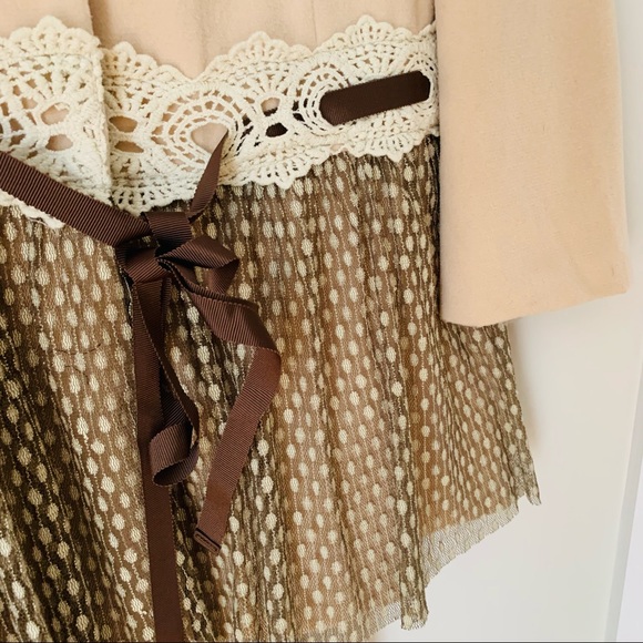 Altar’d State Pea Coat Ruffle Overlay, Crochet M - Picture 7 of 14